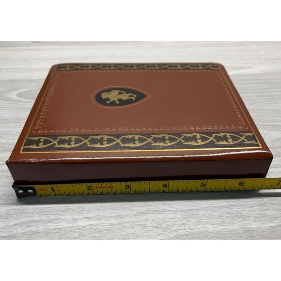 Brown Leather Planner Vintage Address Book Binder Alphabetical Tabs Lion Emblem - Picture 8 of 9